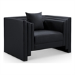 Bowery Hill Contemporary Black Vegan Leather Upholstered Chair