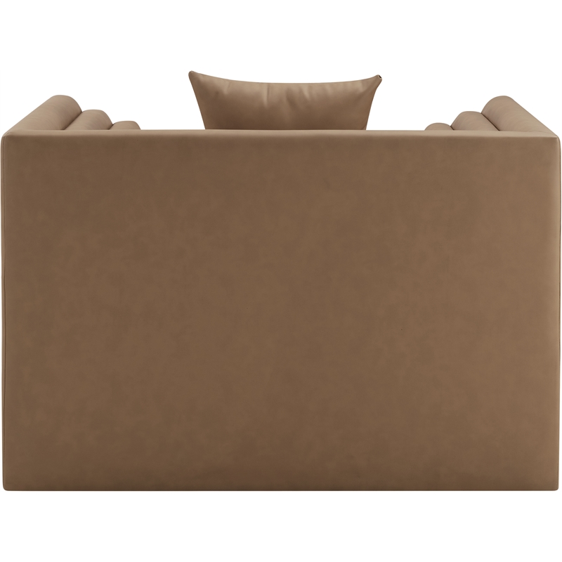 Bowery Hill Contemporary Brown Vegan Leather Upholstered Chair