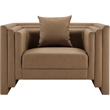 Bowery Hill Contemporary Brown Vegan Leather Upholstered Chair