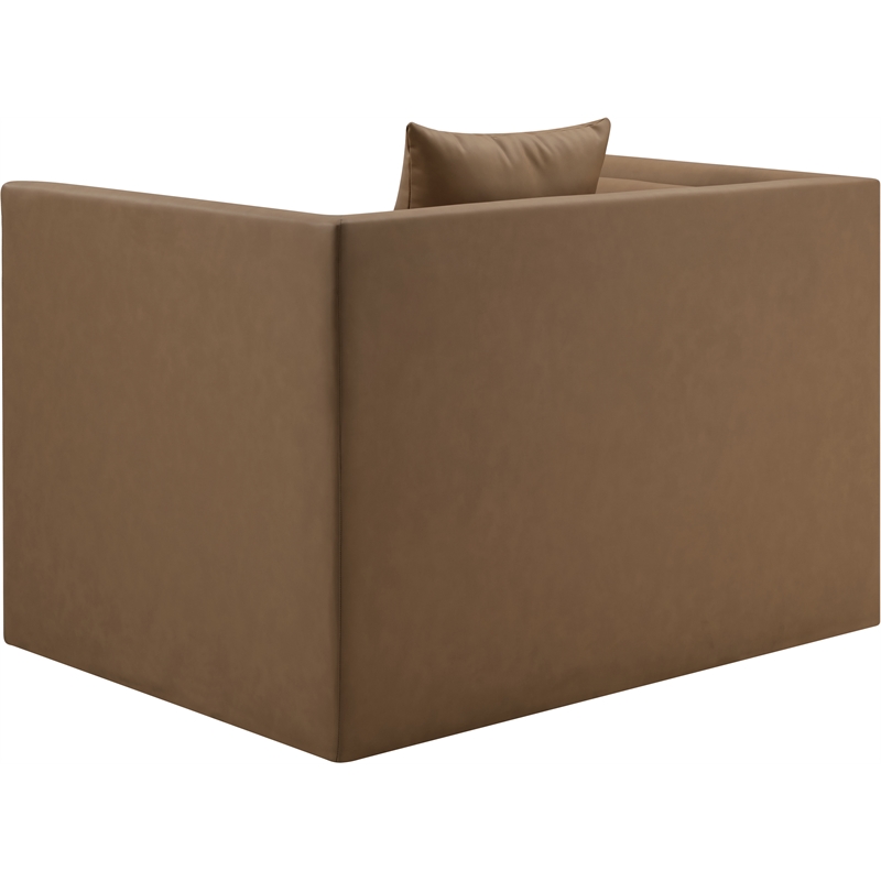 Bowery Hill Contemporary Brown Vegan Leather Upholstered Chair