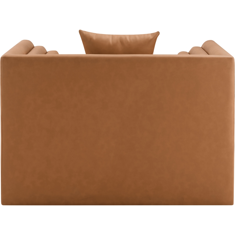 Bowery Hill Contemporary Cognac Vegan Leather Upholstered Chair