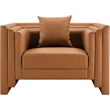 Bowery Hill Contemporary Cognac Vegan Leather Upholstered Chair