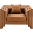 Bowery Hill Contemporary Cognac Vegan Leather Upholstered Chair