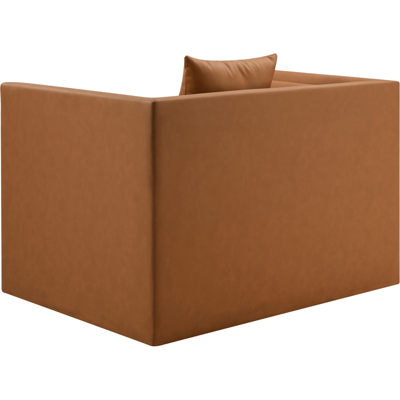 Bowery Hill Contemporary Cognac Vegan Leather Upholstered Chair
