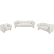 Bowery Hill Contemporary Cream Vegan Leather Upholstered Chair