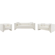 Bowery Hill Contemporary Cream Vegan Leather Upholstered Chair