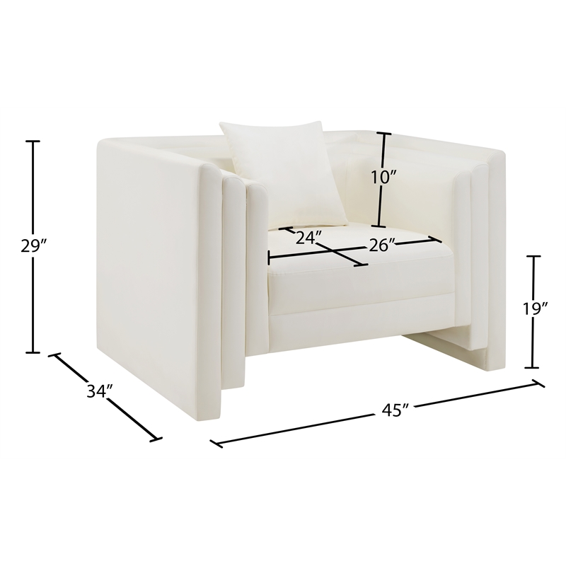 Bowery Hill Contemporary Cream Vegan Leather Upholstered Chair
