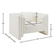 Bowery Hill Contemporary Cream Vegan Leather Upholstered Chair