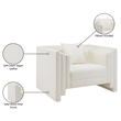 Bowery Hill Contemporary Cream Vegan Leather Upholstered Chair