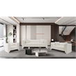Bowery Hill Contemporary Cream Vegan Leather Upholstered Chair