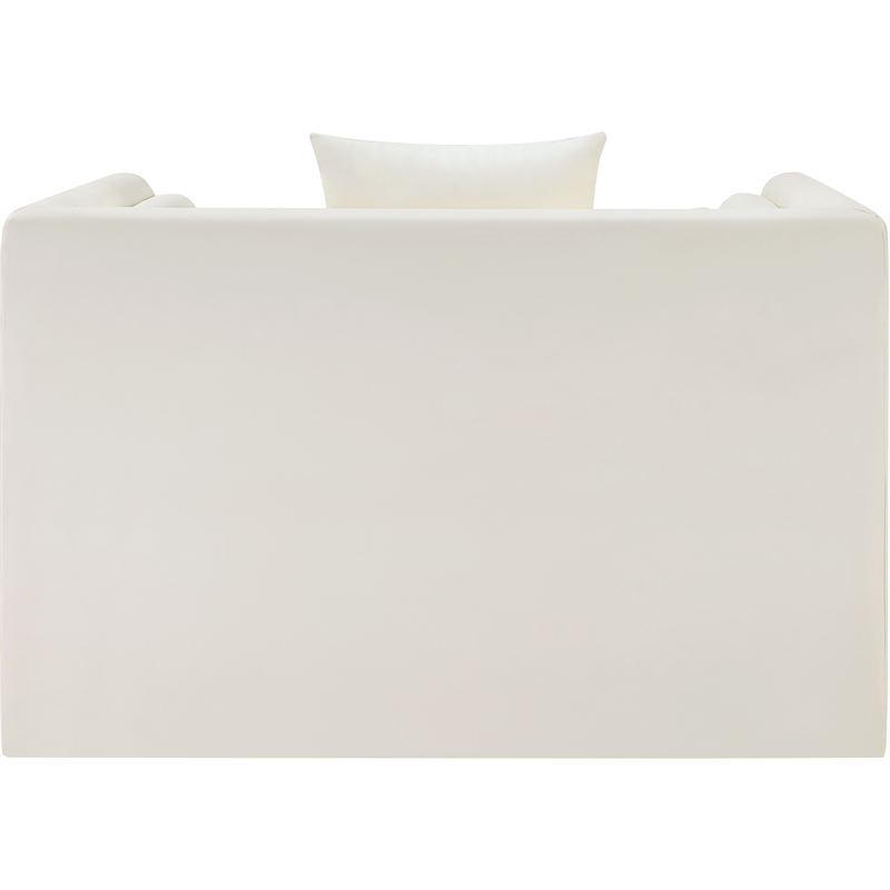 Bowery Hill Contemporary Cream Vegan Leather Upholstered Chair