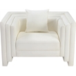 Bowery Hill Contemporary Cream Vegan Leather Upholstered Chair