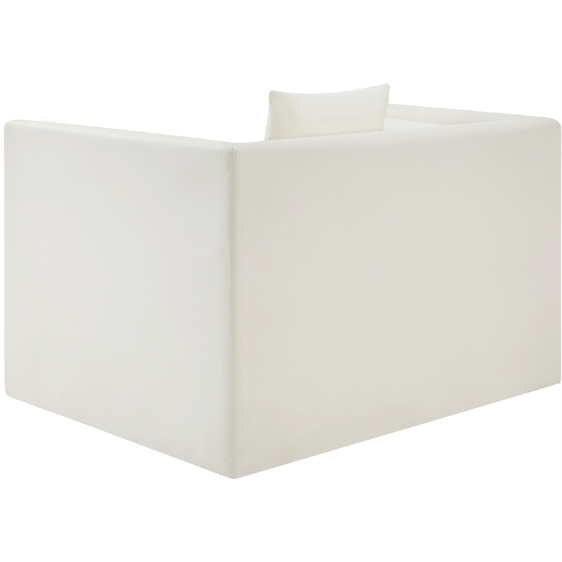 Bowery Hill Contemporary Cream Vegan Leather Upholstered Chair
