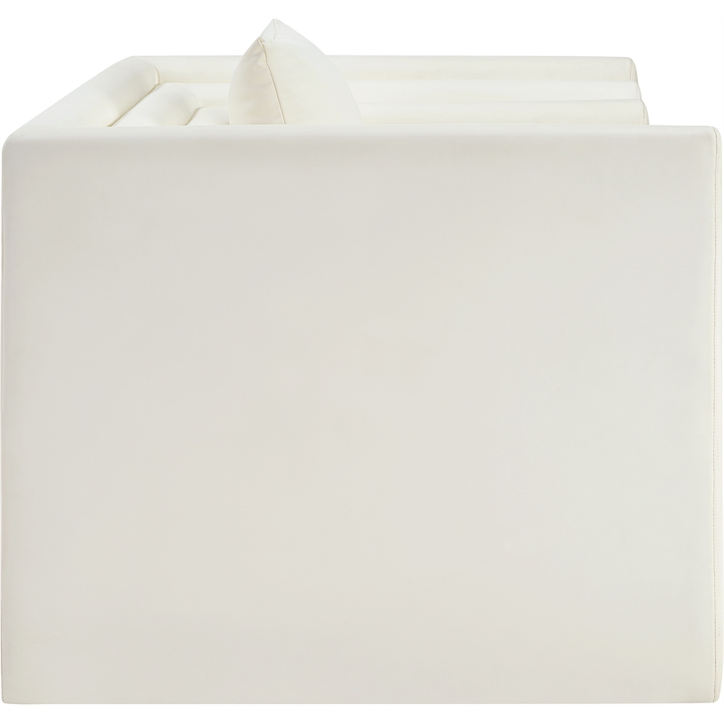 Bowery Hill Contemporary Cream Vegan Leather Upholstered Chair
