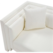 Bowery Hill Contemporary Cream Vegan Leather Upholstered Chair