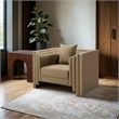 Bowery Hill Contemporary Tan Vegan Leather Upholstered Chair