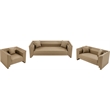 Bowery Hill Contemporary Tan Vegan Leather Upholstered Chair