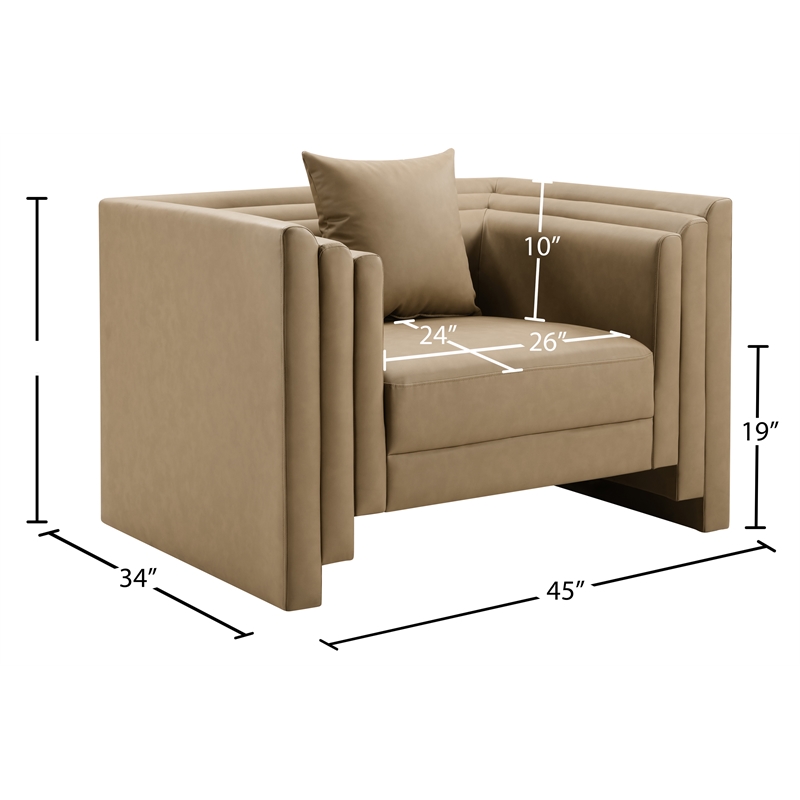 Bowery Hill Contemporary Tan Vegan Leather Upholstered Chair
