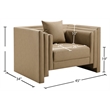 Bowery Hill Contemporary Tan Vegan Leather Upholstered Chair
