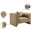 Bowery Hill Contemporary Tan Vegan Leather Upholstered Chair