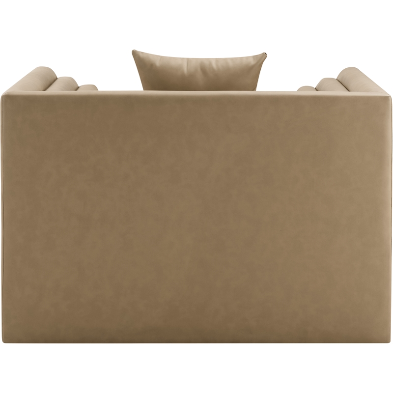 Bowery Hill Contemporary Tan Vegan Leather Upholstered Chair