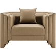 Bowery Hill Contemporary Tan Vegan Leather Upholstered Chair