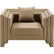 Bowery Hill Contemporary Tan Vegan Leather Upholstered Chair