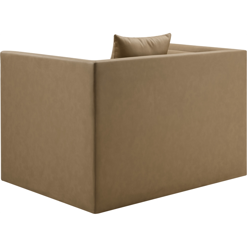 Bowery Hill Contemporary Tan Vegan Leather Upholstered Chair