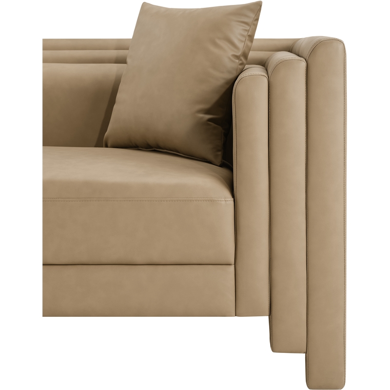 Bowery Hill Contemporary Tan Vegan Leather Upholstered Chair