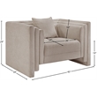 Bowery Hill Contemporary Beige Chenille Fabric Upholstered Chair