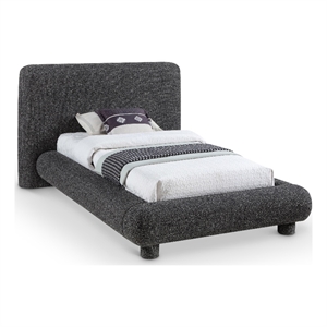Bowery Hill Contemporary Rich Black Fabric Upholstered Twin Bed