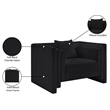 Bowery Hill Contemporary Black Chenille Fabric Upholstered Chair