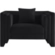 Bowery Hill Contemporary Black Chenille Fabric Upholstered Chair