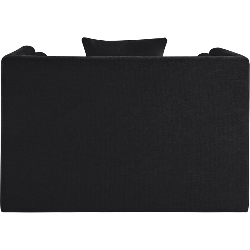 Bowery Hill Contemporary Black Chenille Fabric Upholstered Chair