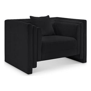 Bowery Hill Contemporary Black Chenille Fabric Upholstered Chair