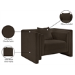 Bowery Hill Contemporary Brown Chenille Fabric Upholstered Chair