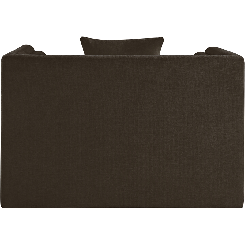 Bowery Hill Contemporary Brown Chenille Fabric Upholstered Chair