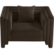 Bowery Hill Contemporary Brown Chenille Fabric Upholstered Chair