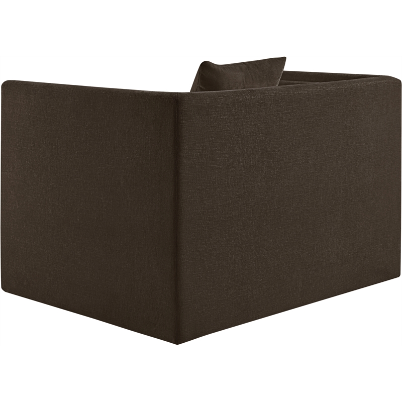 Bowery Hill Contemporary Brown Chenille Fabric Upholstered Chair