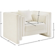 Bowery Hill Contemporary Cream Chenille Fabric Upholstered Chair