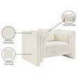 Bowery Hill Contemporary Cream Chenille Fabric Upholstered Chair