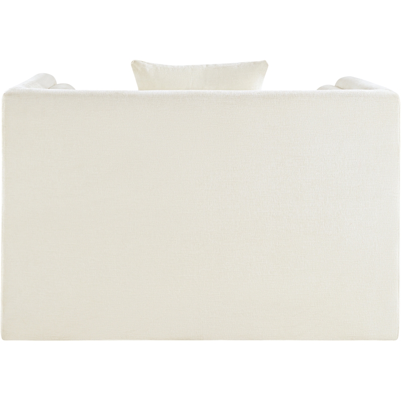 Bowery Hill Contemporary Cream Chenille Fabric Upholstered Chair