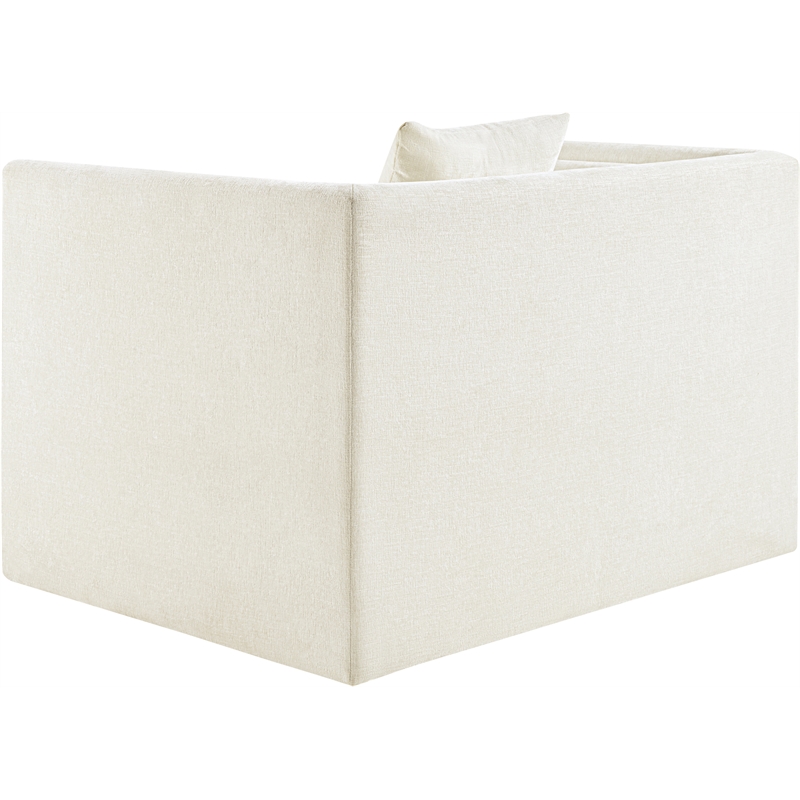 Bowery Hill Contemporary Cream Chenille Fabric Upholstered Chair