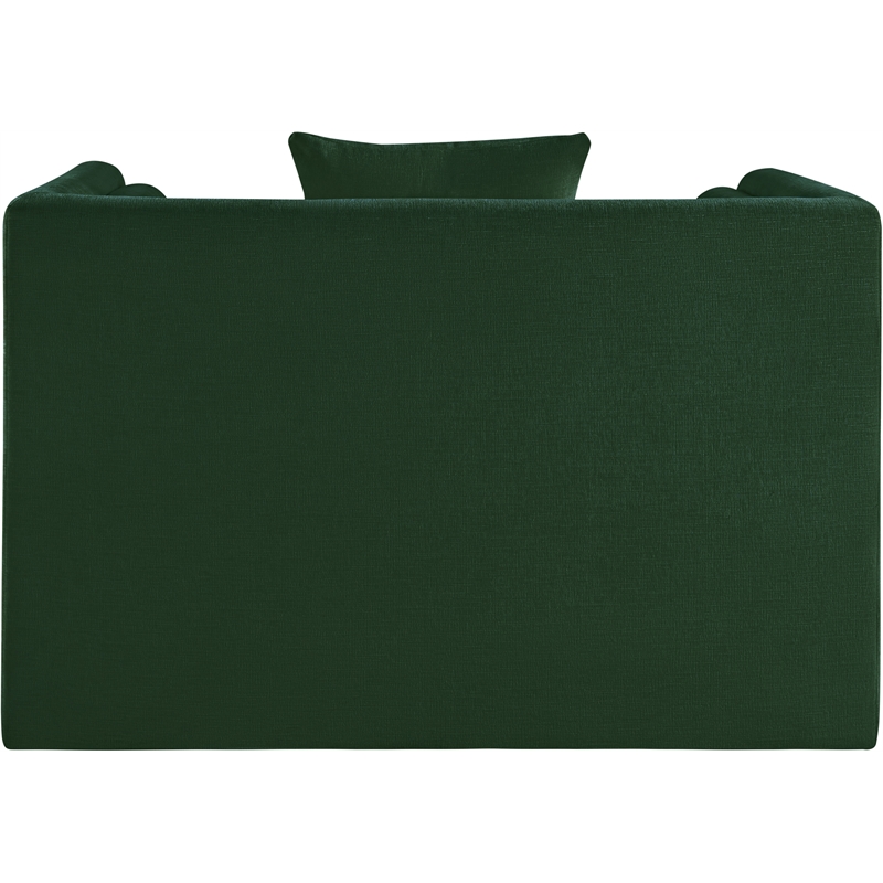 Bowery Hill Contemporary Green Chenille Fabric Upholstered Chair