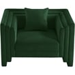 Bowery Hill Contemporary Green Chenille Fabric Upholstered Chair