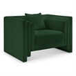 Bowery Hill Contemporary Green Chenille Fabric Upholstered Chair