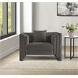 Bowery Hill Contemporary Grey Chenille Fabric Upholstered Chair