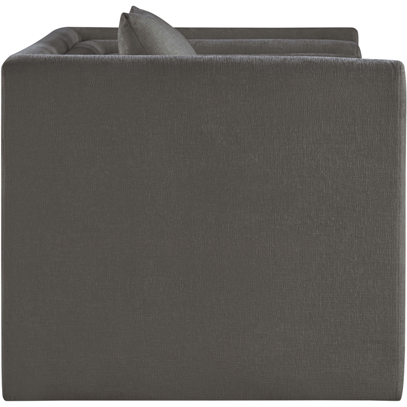 Bowery Hill Contemporary Grey Chenille Fabric Upholstered Chair