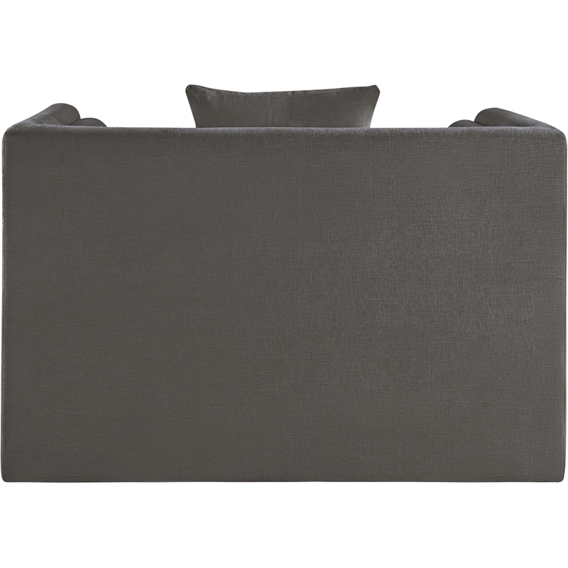 Bowery Hill Contemporary Grey Chenille Fabric Upholstered Chair