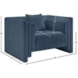 Bowery Hill Contemporary Light Blue Chenille Fabric Upholstered Chair
